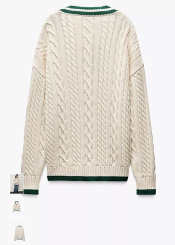 Zara Örgü V-Yaka Kadın Kazak - Görsel 2