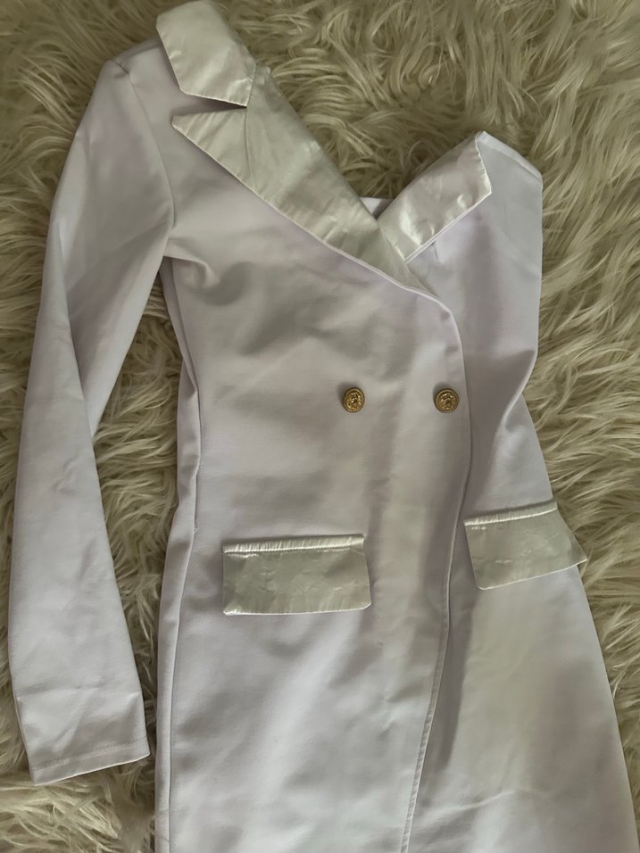 Tek omuz beyaz elbise - Görsel 2