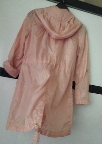 Pembe Düğmeli Midi Yağmurluk - Görsel 5