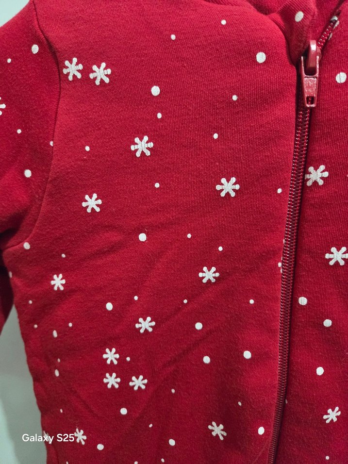 Kırmızı Fermuarlı Kalın  Tulum - Görsel 2