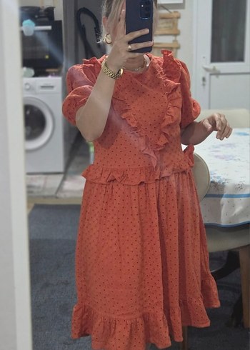 Turuncu Fisto Elbise - Görsel 3