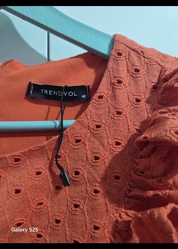 Turuncu Fisto Elbise - Görsel 8