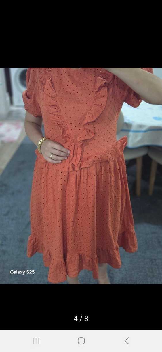 Turuncu Fisto Elbise - Görsel 2