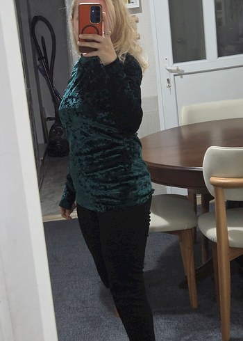 Yeşil Kadife Bluz - Görsel 3