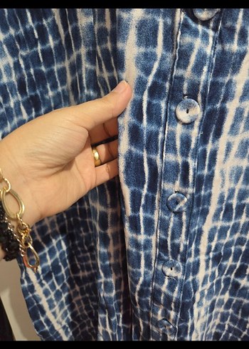 Lacivert V Yaka Elbise - Görsel 7