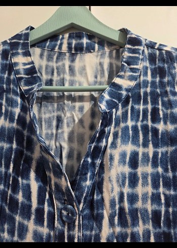 Lacivert V Yaka Elbise - Görsel 6