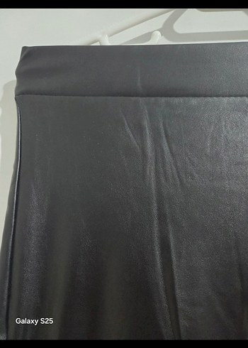 Siyah Suni Deri Tayt - Görsel 2