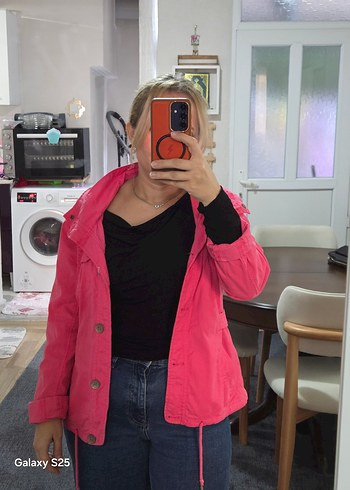 Pembe İnce Kot Ceket - Görsel 4