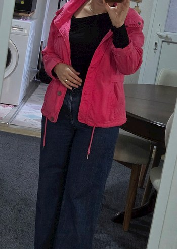 Pembe İnce Kot Ceket - Görsel 3