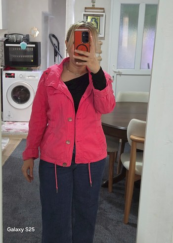 Pembe İnce Kot Ceket - Görsel 5