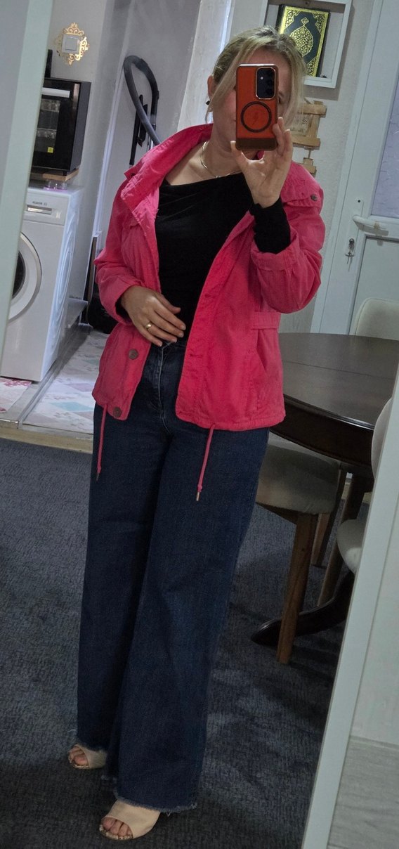 Pembe İnce Kot Ceket - Görsel 3