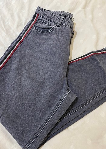 Gri Mom Fit Denim Kadın Jean - Görsel 4