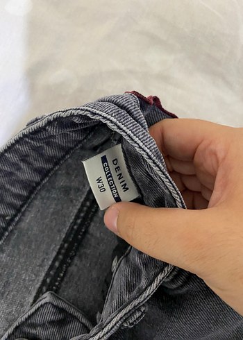 Gri Mom Fit Denim Kadın Jean - Görsel 3