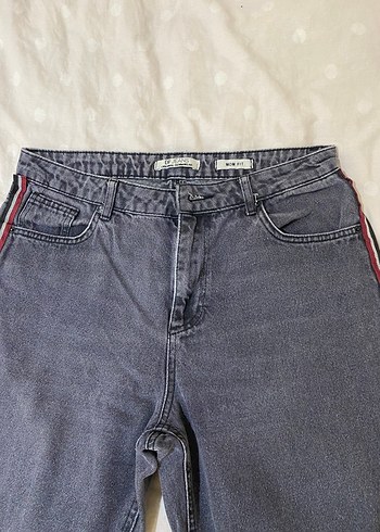 Gri Mom Fit Denim Kadın Jean - Görsel 5