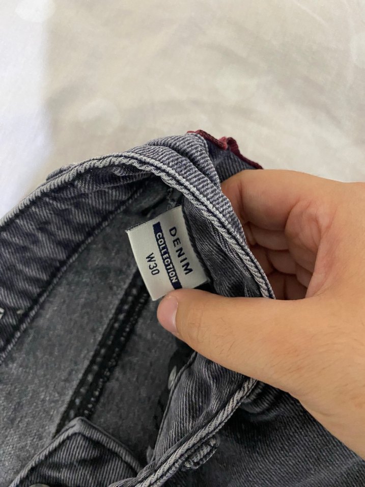 Gri Mom Fit Denim Kadın Jean - Görsel 3