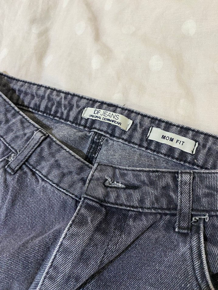 Gri Mom Fit Denim Kadın Jean - Görsel 2