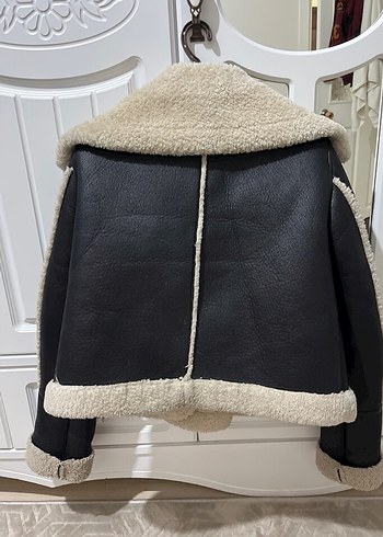 Kürklü Deri Kadın Mini Ceket - Görsel 2