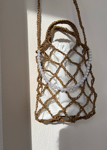 Dantel Detaylı Örgü Bohem Kadın Çanta - Görsel 3