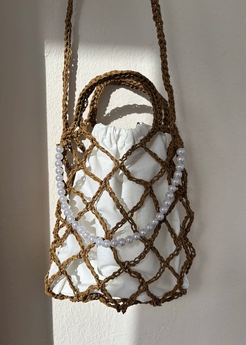 Dantel Detaylı Örgü Bohem Kadın Çanta - Görsel 4