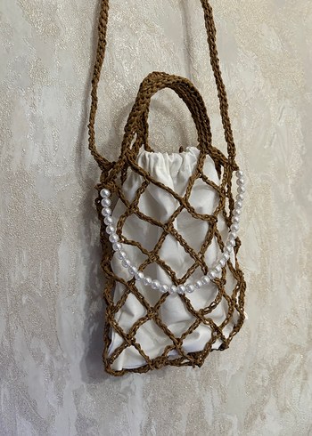 Dantel Detaylı Örgü Bohem Kadın Çanta - Görsel 2