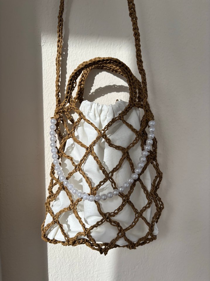 Dantel Detaylı Örgü Bohem Kadın Çanta - Görsel 4