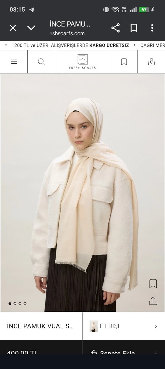 fresh scarfs ince pamuk vual şal - Görsel 5