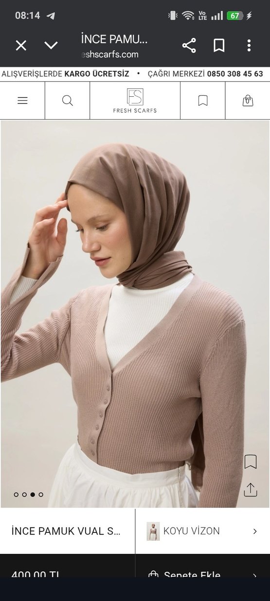 fresh scarfs ince pamuk vual şal - Görsel 2