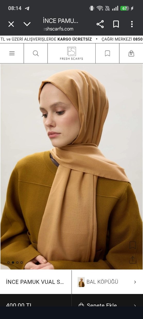 fresh scarfs ince pamuk vual şal - Görsel 3