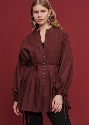 manuka nervür detaylı gömlek - Görsel 2