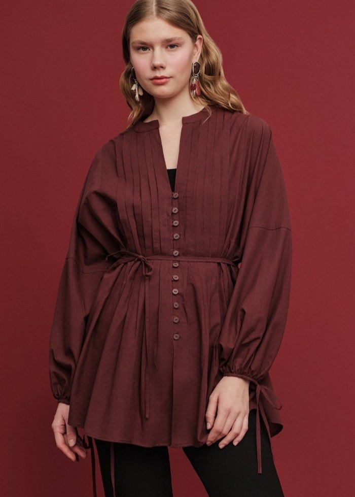 manuka nervür detaylı gömlek - Görsel 2