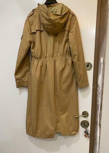 Bej Uzun Kadın Trençkot - Görsel 4