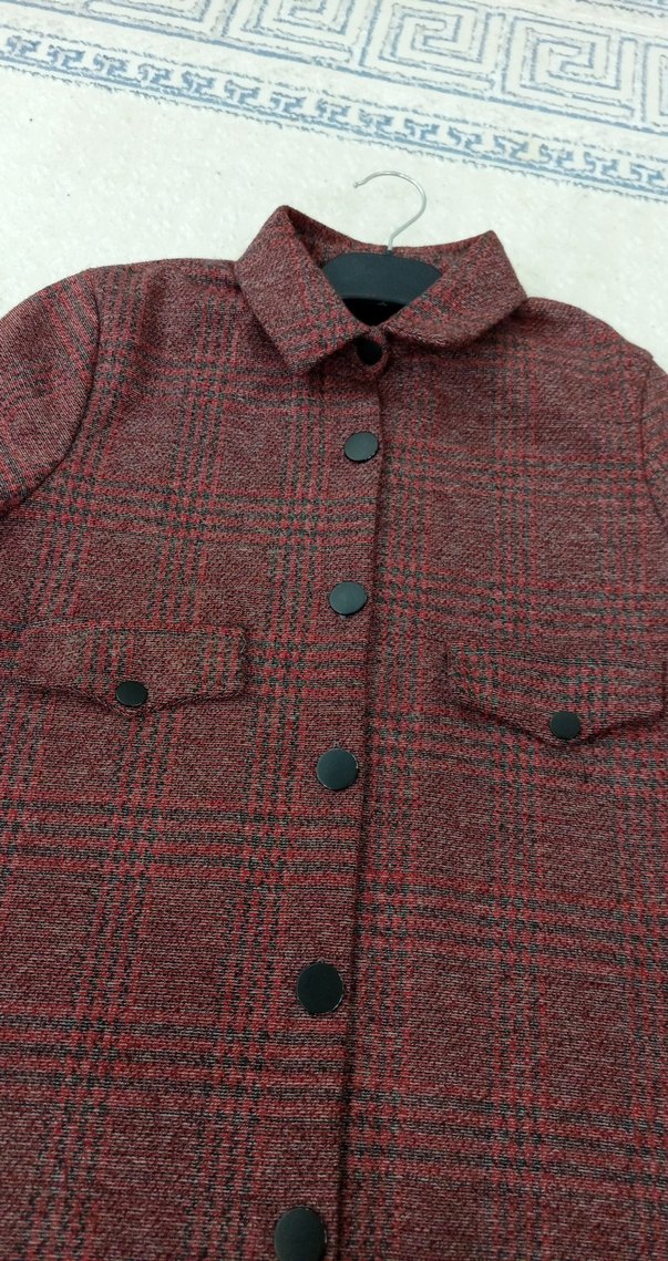 Bordo Uzun Düğmeli Kadın tunik - Görsel 3