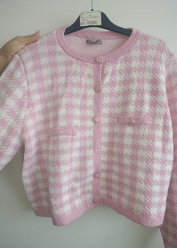 River Island Pembe Düğmeli Triko Hırka