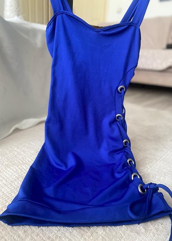 Mavi  Mini Elbise - Görsel 2