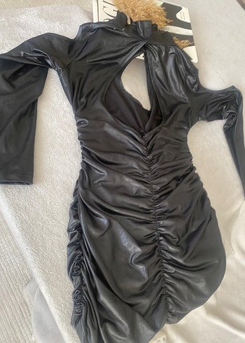 deri mini elbise - Görsel 5