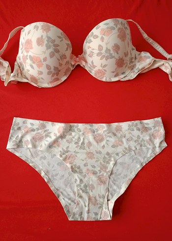 Bohem Tarz Pastel Çiçekli Sütyen Takımı Dikişsiz - Görsel 3