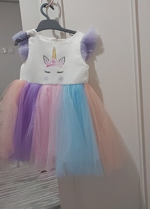 Unicorn kız çocuk elbise