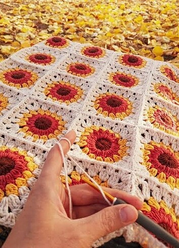 Ayçiçeği motif battaniye 100*100