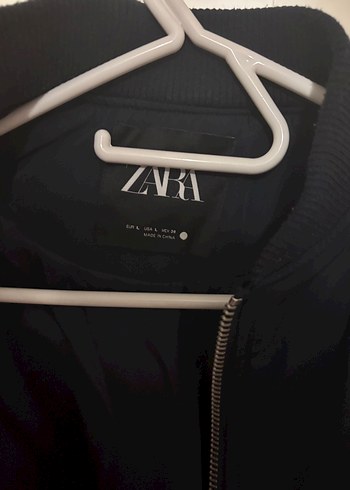 Zara Zara lacivert Fermuarlı bamber Ceket