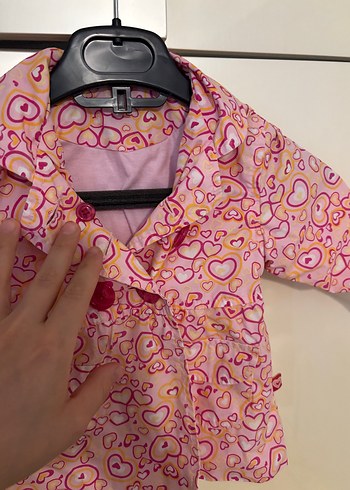 Lcw kız Pembe Bağlama Desenli Kız Yağmurluk trençkot - Görsel 2