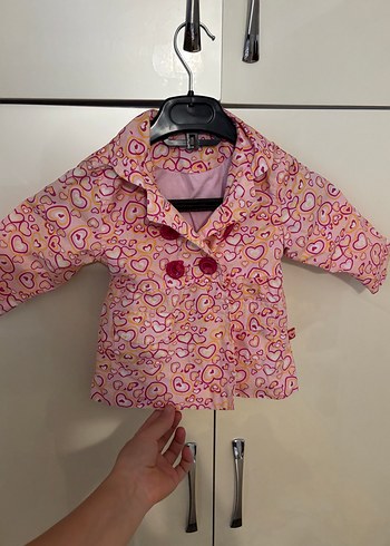 Lcw kız Pembe Bağlama Desenli Kız Yağmurluk trençkot
