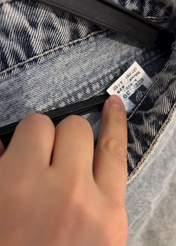 Zara Gri Yırtık Detaylı Bol Kesim Kadın Kot Pantolon - Görsel 4