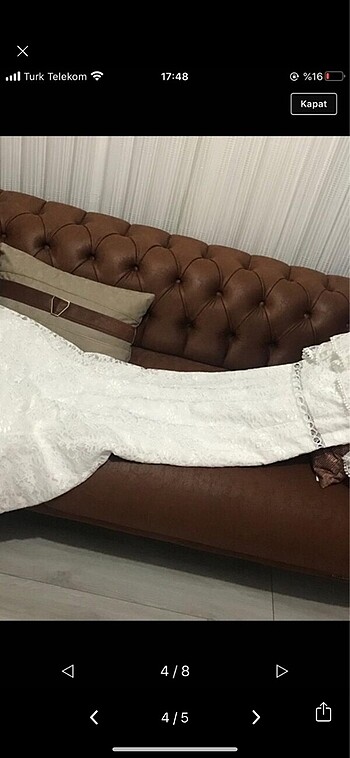 40 Beden beyaz Renk Nikah elbisesi