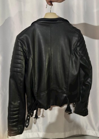 Zara Kadın Siyah Deri Biker Ceket