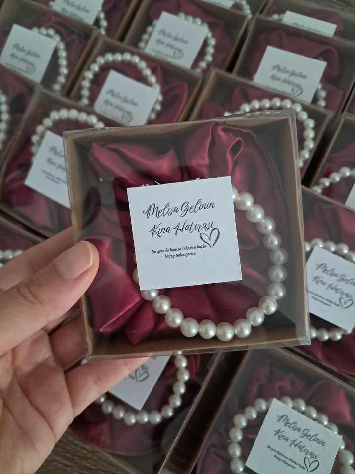 Bordo Boncuklu Vintage Bileklik - Görsel 2