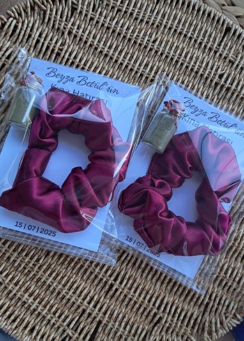 Bordo Saten Kurdeleli Bohem Saç Tokası - Görsel 2