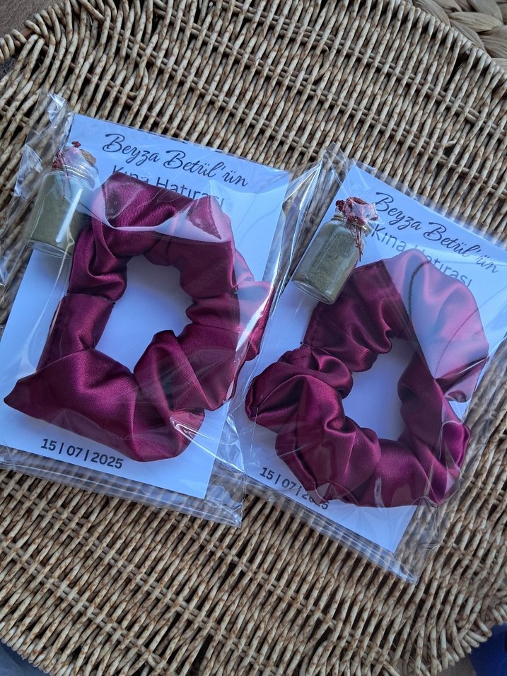 Bordo Saten Kurdeleli Bohem Saç Tokası - Görsel 2