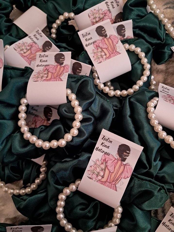 İnci detaylı toka kına hediyelik - Görsel 2