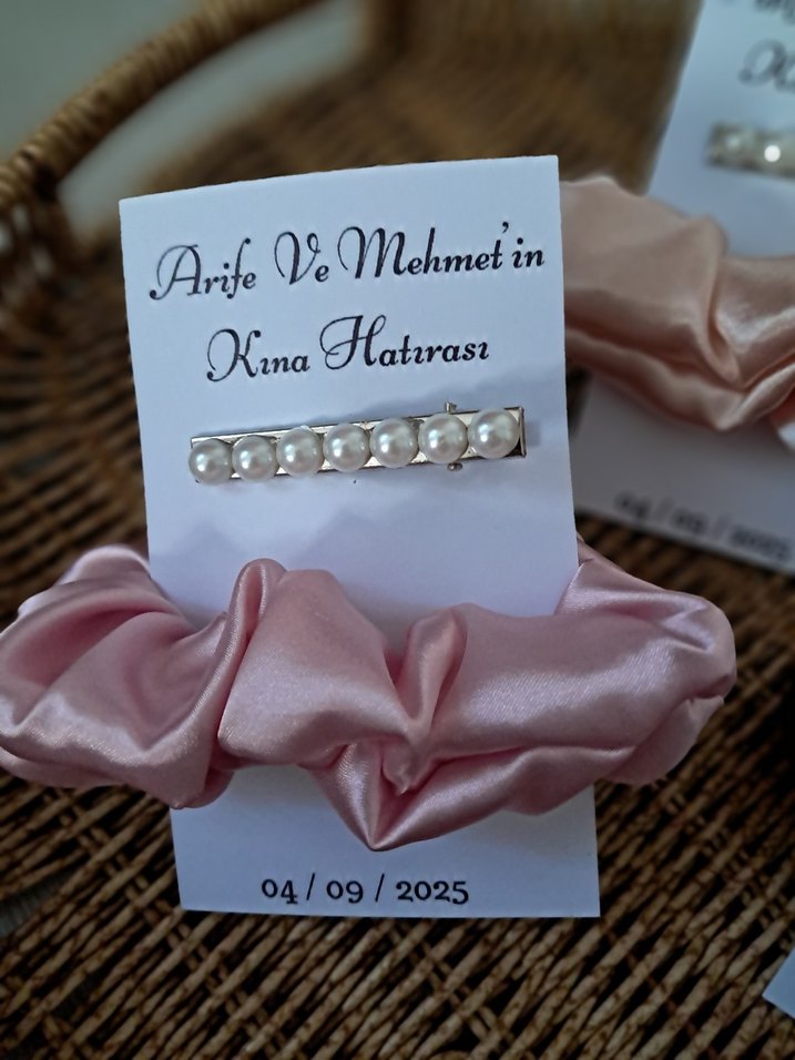 Bordo Saten Kurdeleli Saç Tokası - Görsel 5