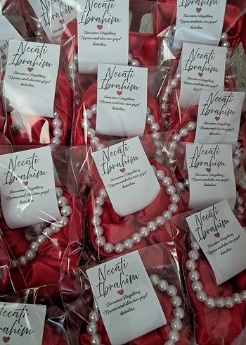 Kırmızı toka ve İnci Bileklik Seti - Görsel 2